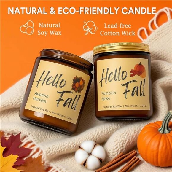 Fall Candles, Fall Decorations for Home - Fall Gifts for Women - Picture 4 of 7